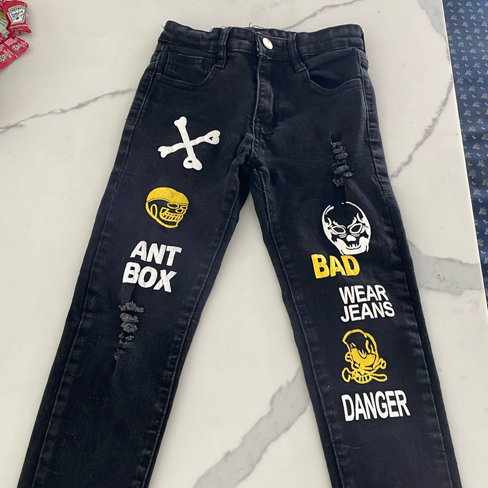 Boys funky black jeans